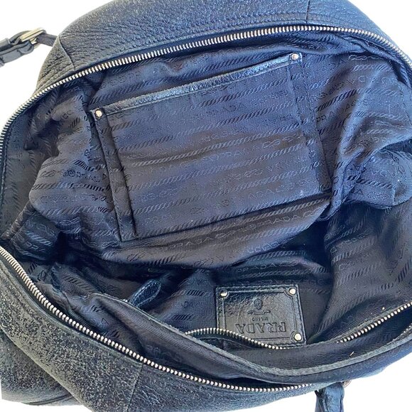 Authentic Prada Promenade Black Canvas & Leather Bag with Lock – Large - Picture 4 of 8